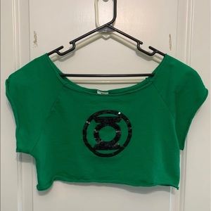 Six Flags Green Lantern Crop Top Sweatshirt L/XL